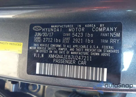 2018 Genesis G80 3.8 from USA, damaged, VIN KMHGN4JE8JU247211
